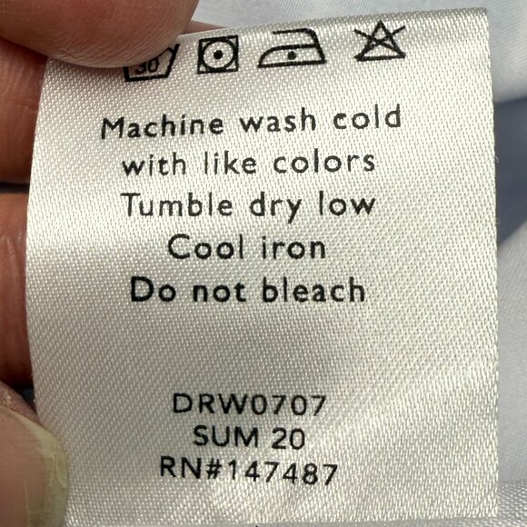 NWOT Women's DRAPER‎ JAMES Striped Linen Blue Apron Midi Dress | Size 12 - Picture 12 of 13